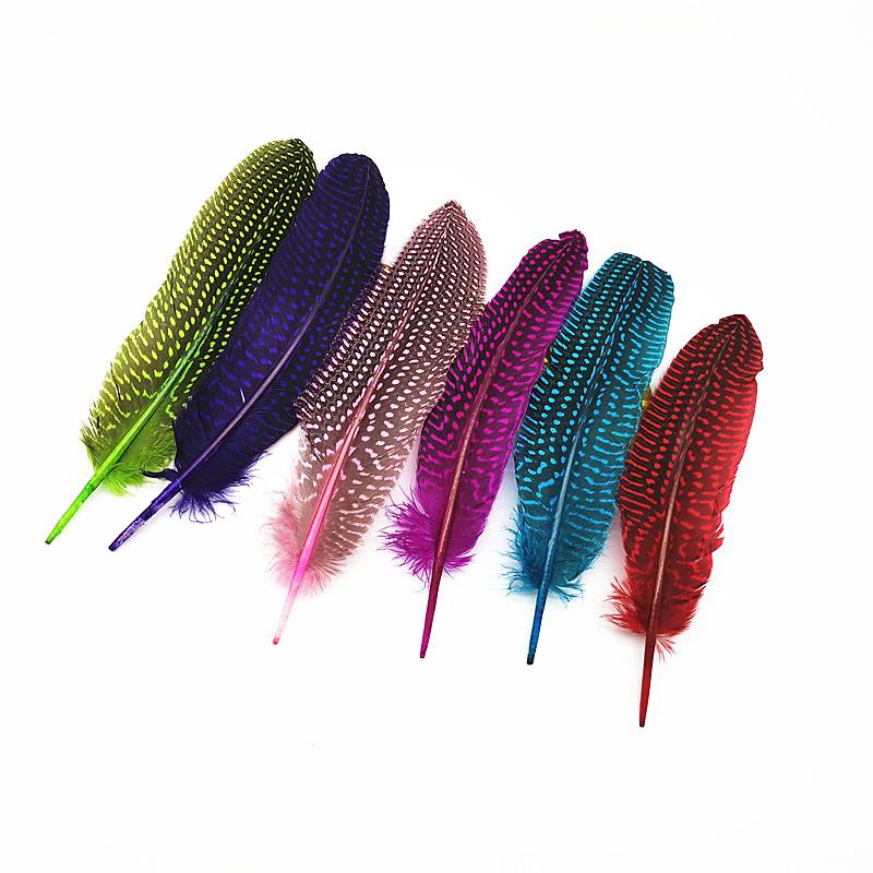 10pcs Wing Pheasant Feathers Spotted Guinea Fowl Plumas Diy Feathers for Jewelry Making Wedding Decoration Plumes Crafts 17-22cm