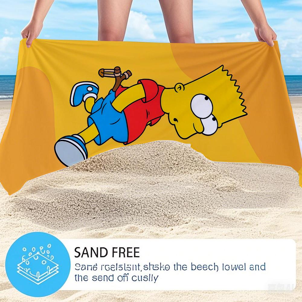 Cartoon character Simpsons Quick Drying Bath Towel Microfiber beach towel light weight swimming camping yoga beach out
