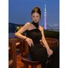 Pure Desire Temperament Neck Sleeveless Dress Women's Spring New Fashion Waist Thin High-end Hip-wrapped Dress
