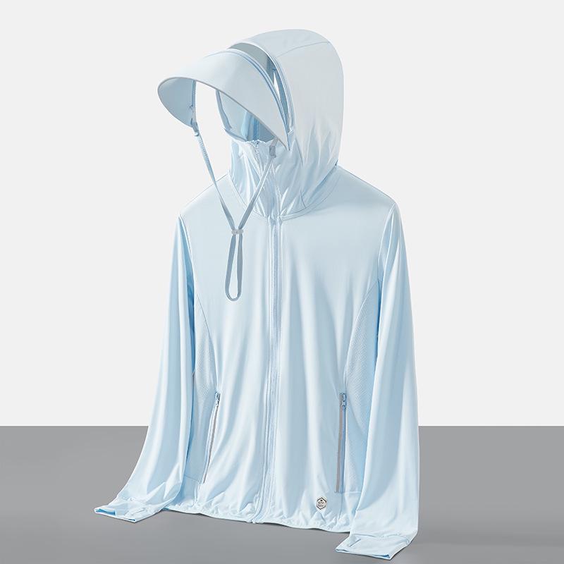 

Новая одежда из ледяного шелка с защитой от УФ-лучей: Летняя прохладная спортивная одежда для рыбалки со съемным широким козырьком для мужчин и женщин. Large