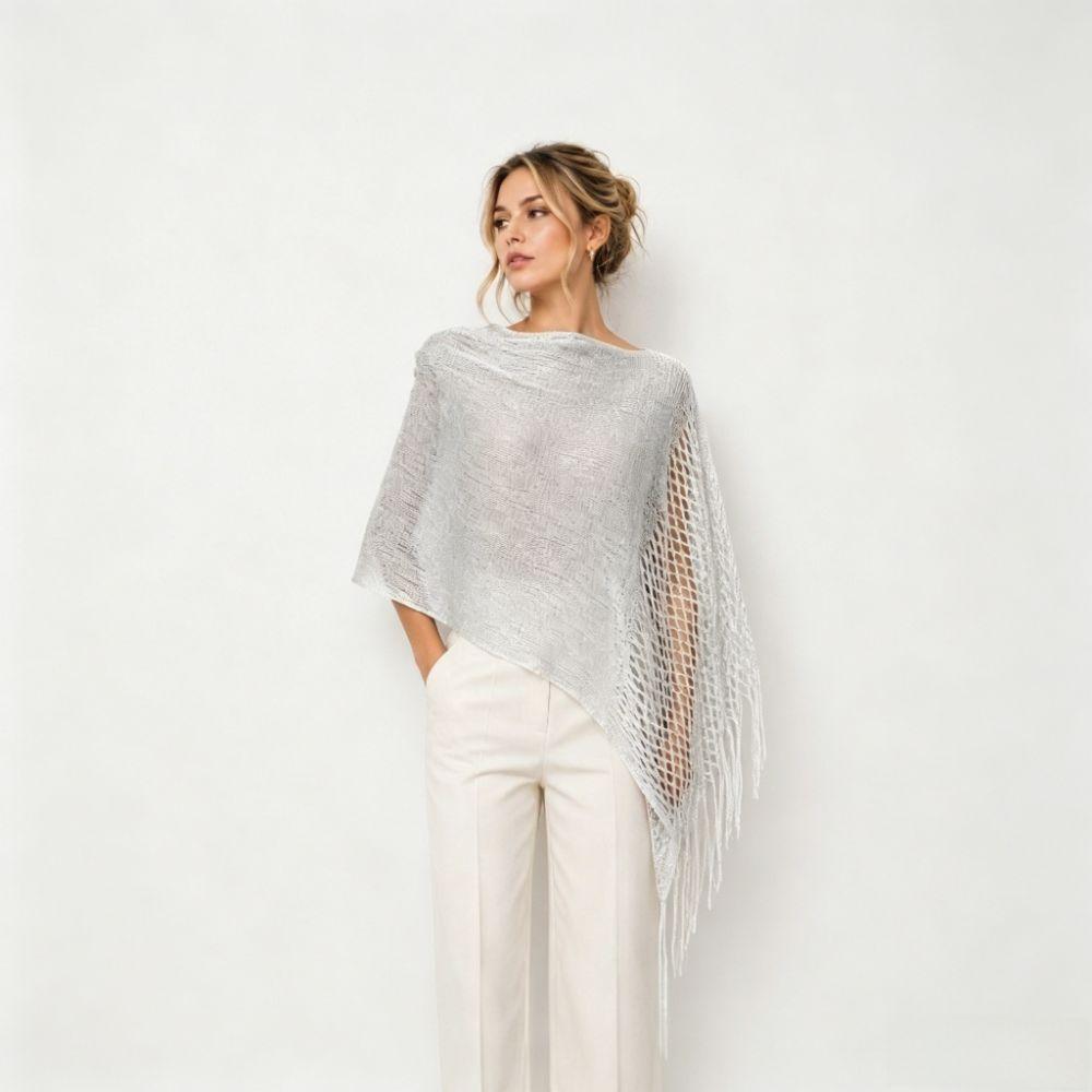 Solid Color Tassel Shawl Trendy Hollow Out Scarf Photo Props Evening Dresses Shawls Dinner Party