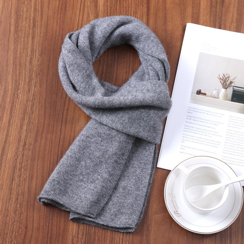 2025 Winter New Fashion Solid Color Cahsmere Scarf Women Outdoor Keep Warm Soft Men Solid Color Wool Knitted Long Scarves 160*26