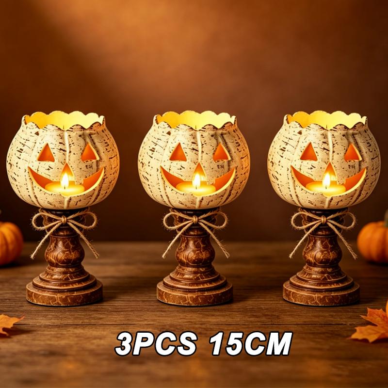 Xiaomi Halloween Light Pumpkin Candlestick Lantern Pumpkin Tealight Candle Holder Lamp Halloween Party Home Decor Ornaments Props Gifts