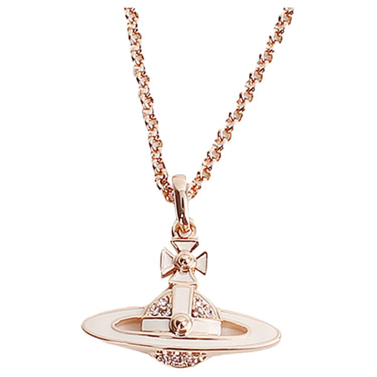 

Vivienne Westwood Neil Saturn Design Brass Necklace Women necklace Beige Rose-Gold 6302039P02G231CN Box