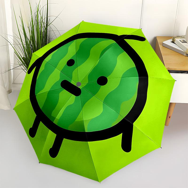 

1pc Watermelon Character Automatic Opening/Closing Folding Umbrella with 8 Ribs,Windproof Portable Sunshade Umbrella Holiday gift yy260401048