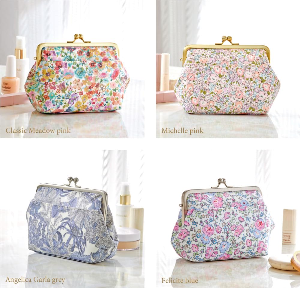 Premium Liberty print coin with mini floral large with made in Classic Meadow purse/makeup pouch, boxed, pouch, pattern, capacity, self-standing,