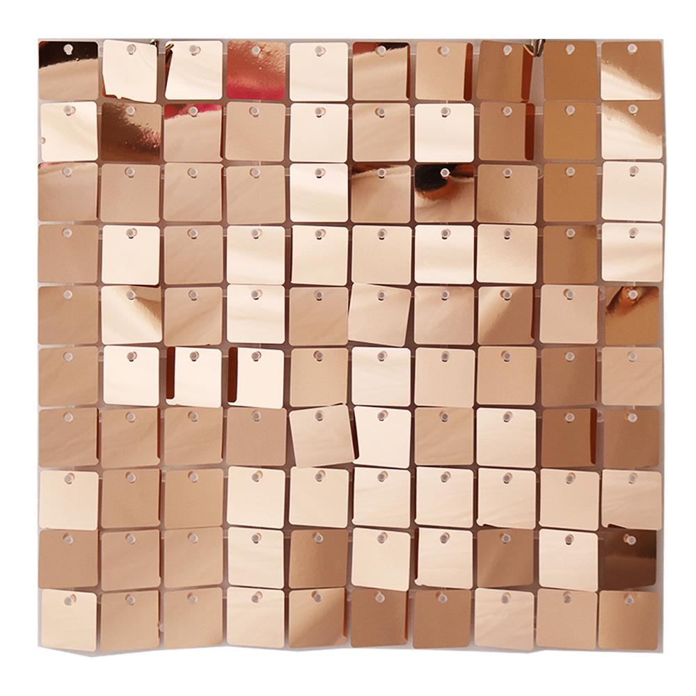 Square Shiny Snap-Lock Wind-Driven Sequin Panels for Background Wall Decoration