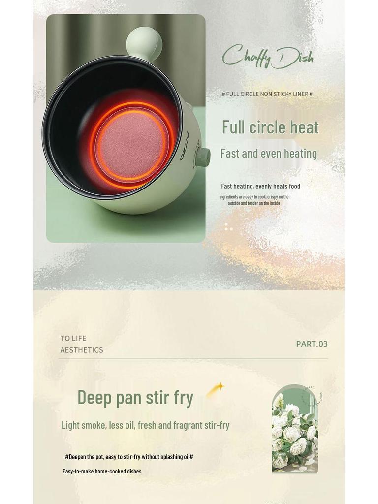 Mini Multifunctional Non-Stick Electric Hot Pot for Dorms and Students