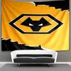 Wolves Football Club Emblem Printed Tapestry, Fabric Tapestry Wall Hanging Decoration for Bedroom, Living Room, Dorm Room Home Party Fan Gifts