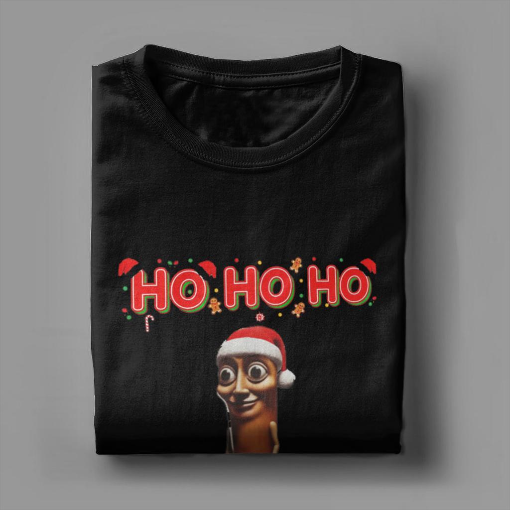 Men T-Shirts Christmas Italian BRAINROT HO HO HO Creative Pure Cotton Tee Shirt Short Sleeve  T Shirts O Neck Clothes Plus Size