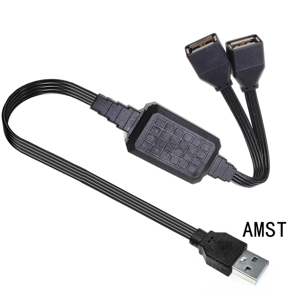 20CM-110CM Dual Data USB 2.0 To 1 Male and 2 Female, Power Adapter and Distributor, USB Charging Power Cable, Extension Cable