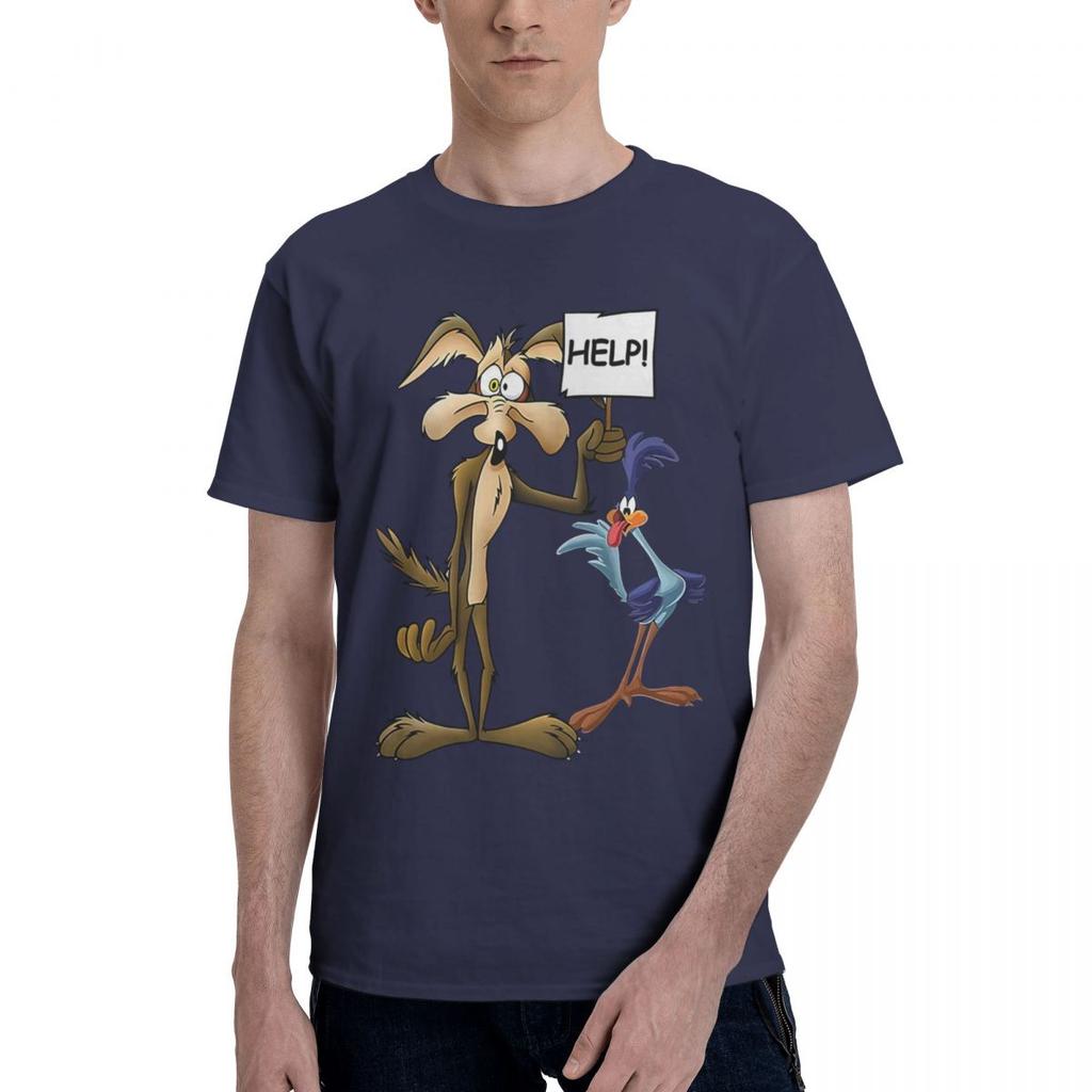 Roadrunner e El Coyote 100% Cotone Casual Traspirante Confortevole Top Divertente Maglietta da Uomo Abbigliamento Uomo