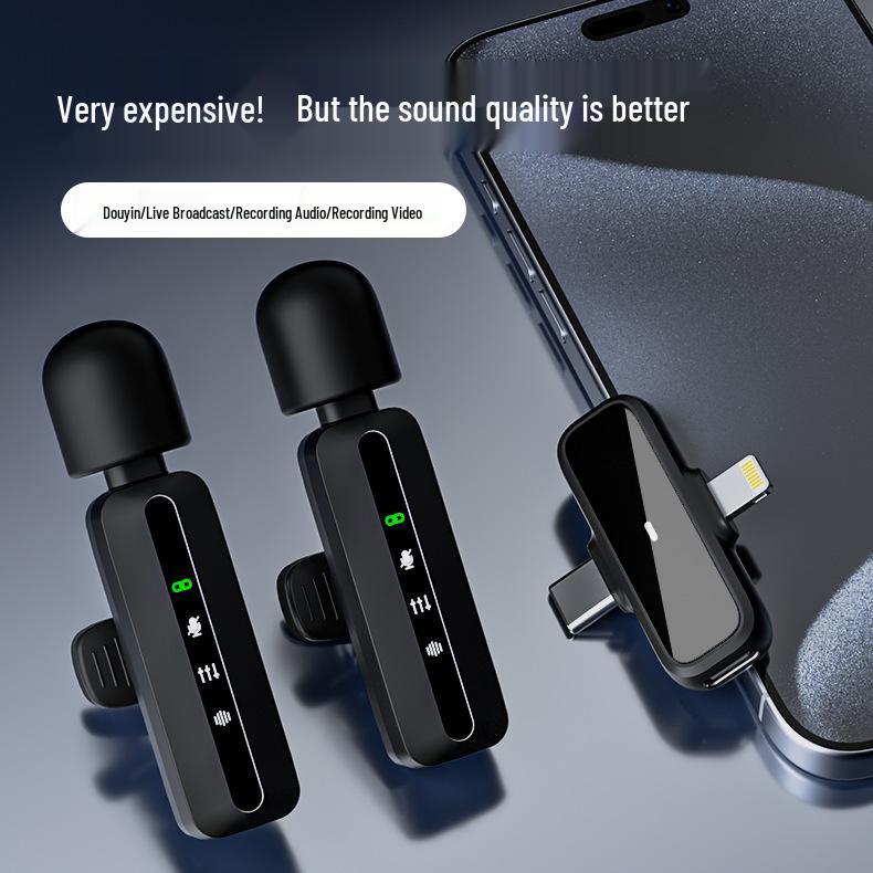 

SE83 Wireless Lavalier Microphone with Digital Display for Live Streaming and Noise Reduction Recording Dual Interface One Transmitter One Receiver