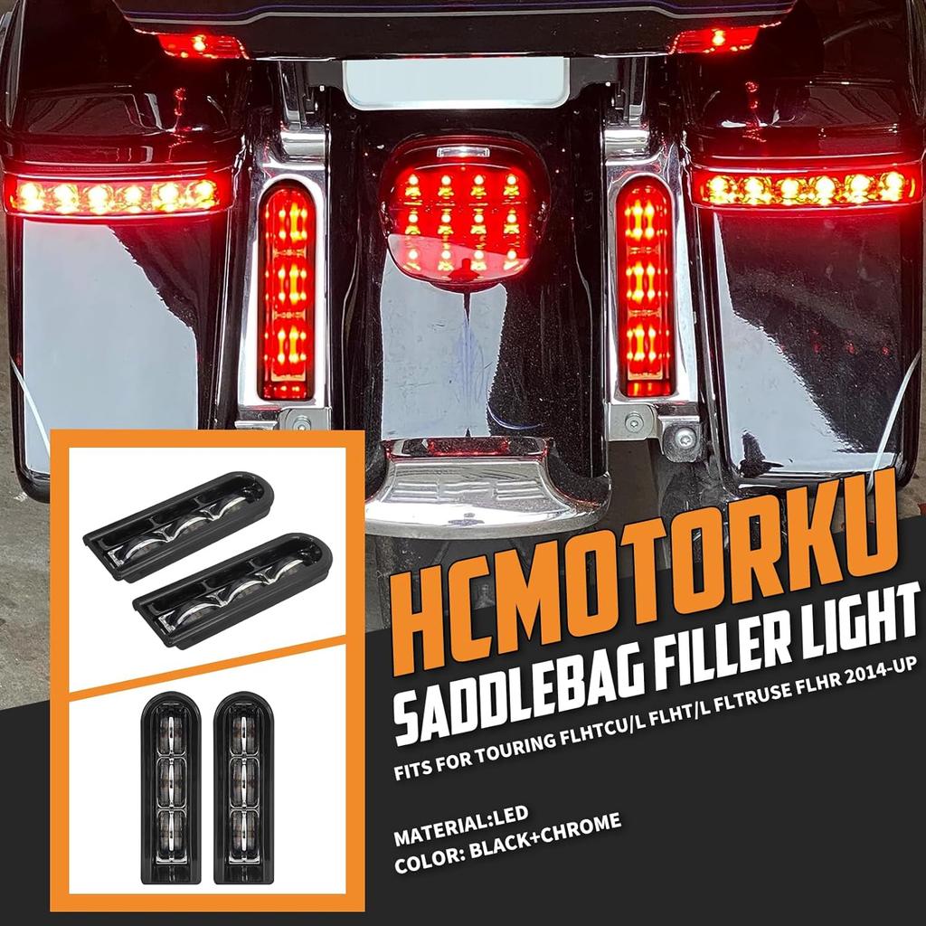 Rear Saddlebag Accent LED Light Insert Filler Support Running Turn Signal Brake Light Fit For Harley Touring Road King Ultra Limited Street Road