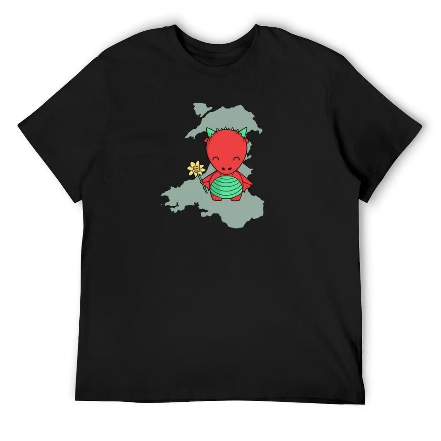 

Little Welsh Dragon T-Shirt blacks croswit shirt man shirts graphic tee men XXXXXL чорний