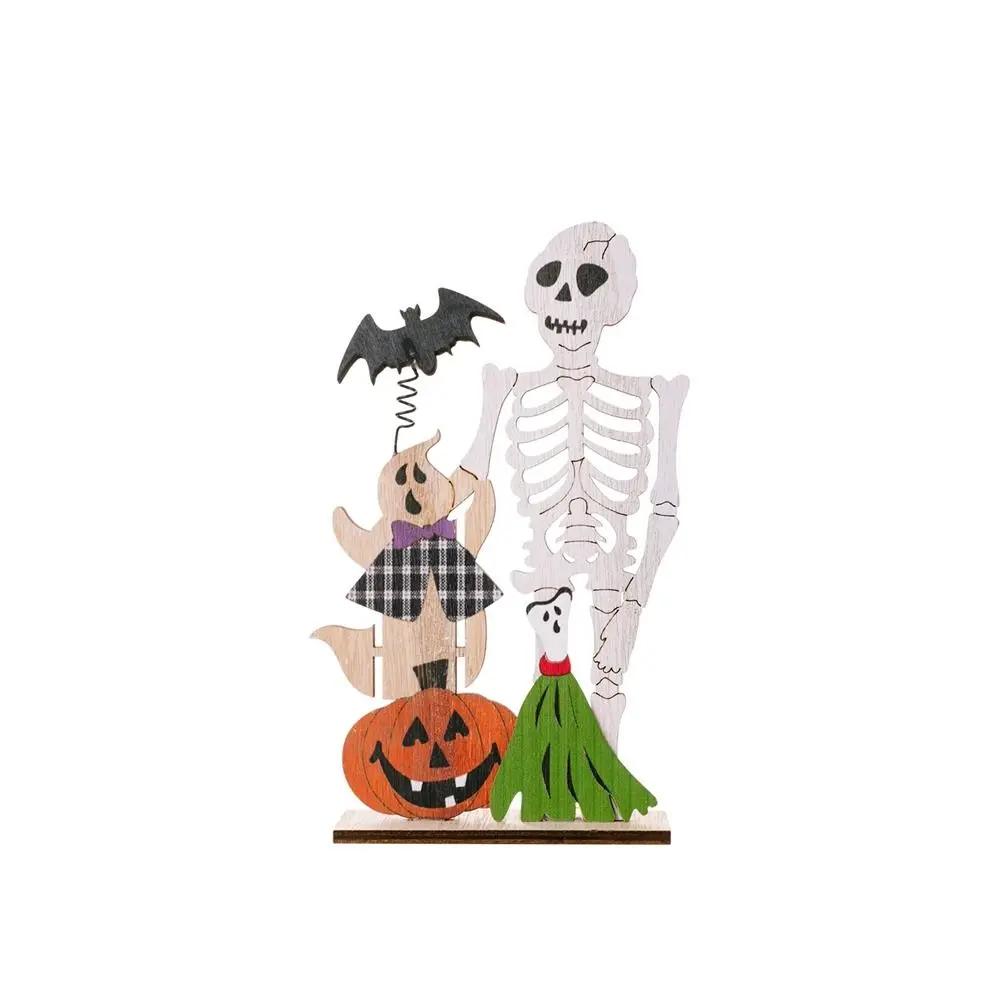 Intriguing Human Skeleton Pumpkin Man Unique Desktop Decorations for Halloween Parties Atmospheric Props Creative DIY Holiday