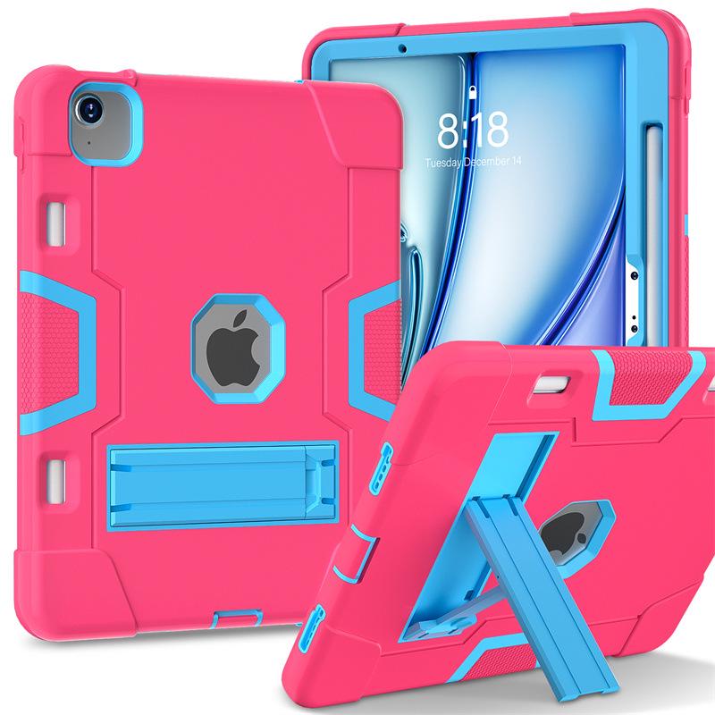 iPad 10th Gen 2022 Silicone Case with Stand, Drop-proof, Color Block Design, Full Coverage for iPad A16 11th Gen