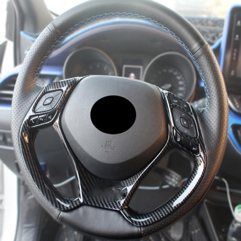 For Toyota CHR C-HR  201718 19 20   ABS Carbon Fiber Car Steering Wheel Trim Direction Control  Decoration Accessories