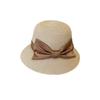 Travel version sun hat women's spring and summer new woven straw hat French elegant sunshade basin hat bucket hat