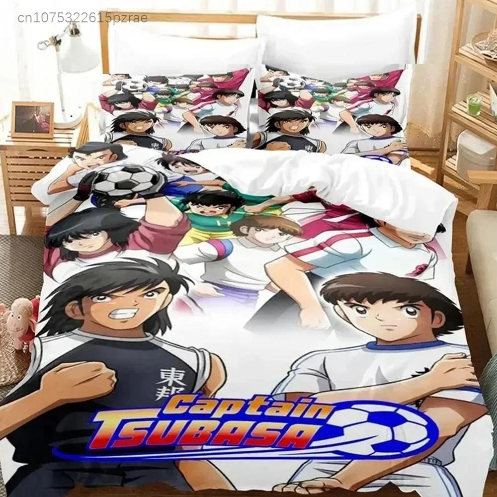 Captain Tsubasa Cartoon Bedding Sets Exquisite Bed Supplies Set Duvet Cover Bed Comforter Set Bedding Set Luxury Birthday Gift