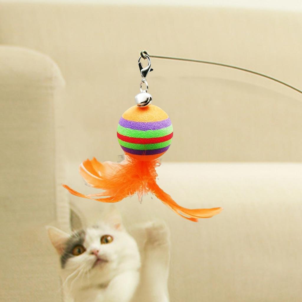 Simulation Bird Interactive Cat Toy Funny Feather Cat Stick with Bell Cat Playing Teaser Wand Toy for Kitten Cat Supplies