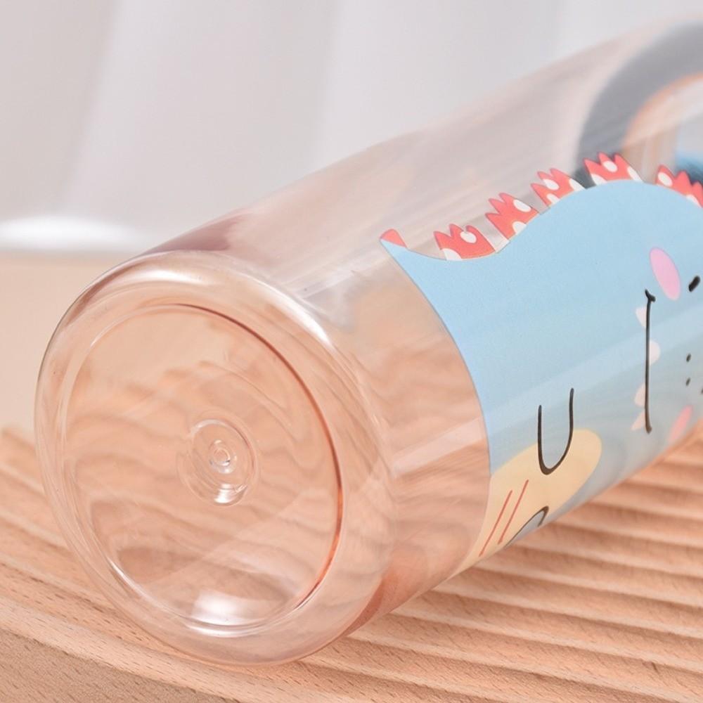 Cartoon Sports Water Cups Transparent Plastic Water Bottles Portable Fitness Drinking Cups Summer