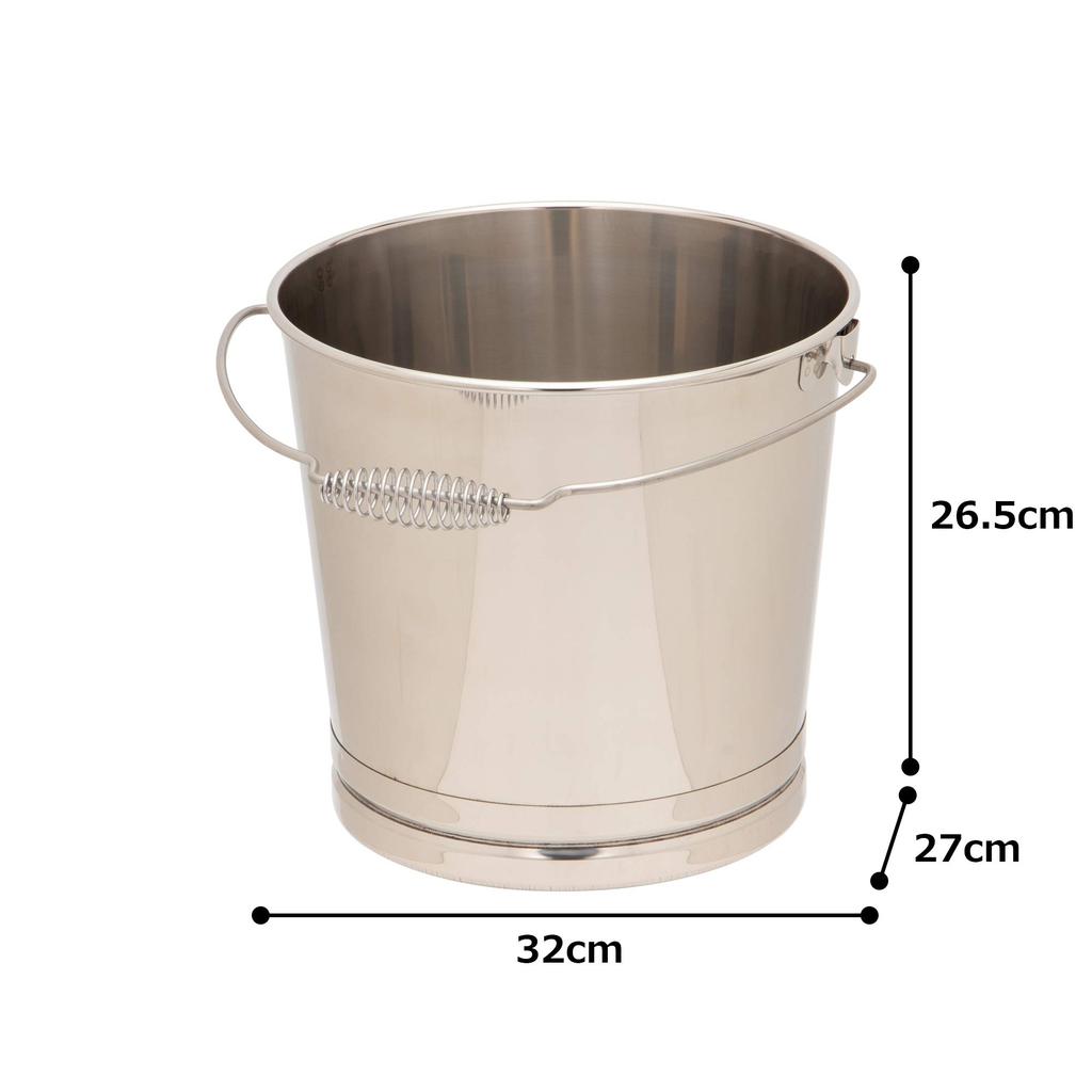 Endo Shoji Commercial Bucket 15L Stainless Steel Made In Japan ABK01015