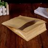 Frosted Kraft Paper Stand-Up Bag with Window for Dog Food and Dried Fruit Packaging