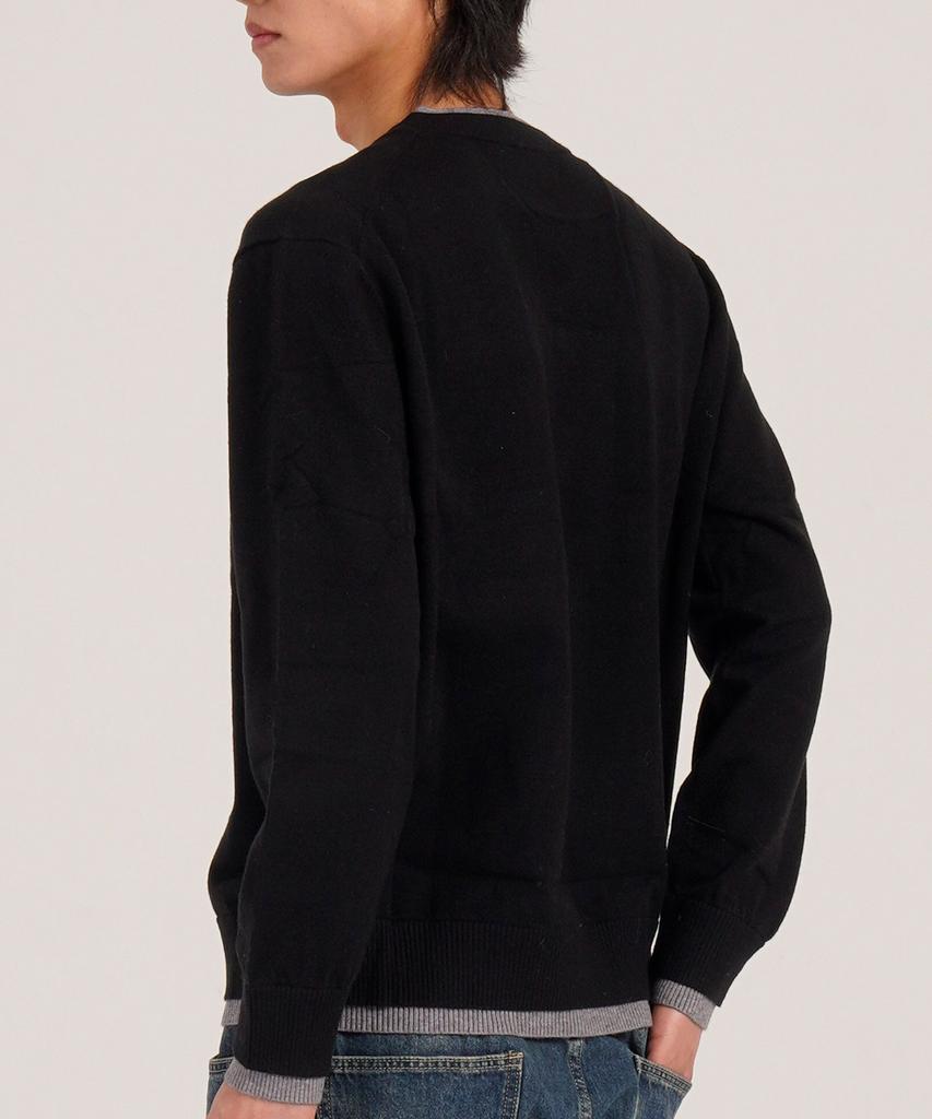 Beoteunseoul Wool Blend Layered V-Neck Knit (Black)