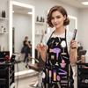 Funny Blow Dryer Pattern Hairdresser Apron Waterproof Oilproof Cooking Baking Apron Coffee Overalls Woman Men
