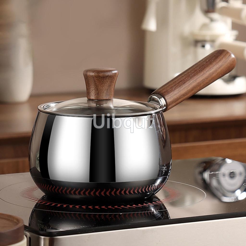 316 Stainless Steel Milk Saucepan with Lid Round Pasta Pot Cookware Stockpot Stovepot for Hotel Camping Restaurant 12 14cm