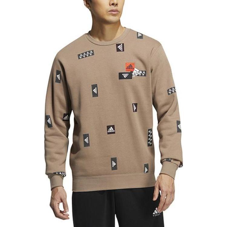 adidas CNY Sweatshirts Men's Brown Crew Neck Thickened Regular HN8983