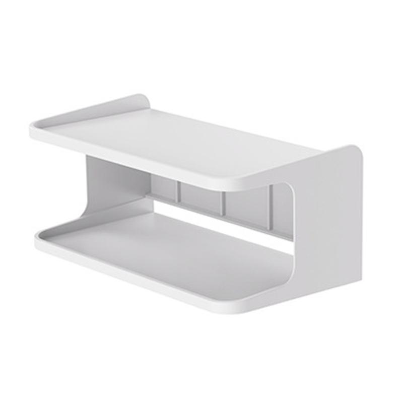 Space Saving 2 tiers Bedside Organizers Wall Mount Shelf For Smartphones Glasses Toiletries ABS Construction Multipurpose Use