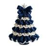 Decorative Yarn Tree for Bookshelves DIY Crochet Christmas Kit,Beginner-Friendly Xmas Craft Kit with Bow Complete Starter And Faux Pearl Embellishment