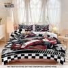 Racing Sports Car Print Bedding Set: Customizable Three-Piece with Pillowcase