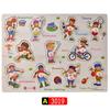 Big Size Baby Montessori Wooden Puzzle Hand Grab Board Set Educational Toys Infantil Cartoon Number Letter Math Puzzle Kids Gift