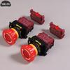 22MM LA36M Emergency Stop Button Switch E-Stop Plastic Mushroom Push Button Switches ON OFF With LED Light 12V-24V 110V 220-380V