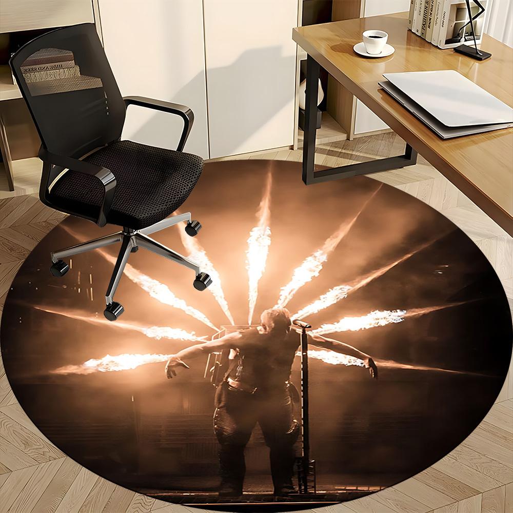 1pc Rammstein Carpet, Round Non-Slip Durable Large Size Office Carpet, Suitable for Office yy250908044