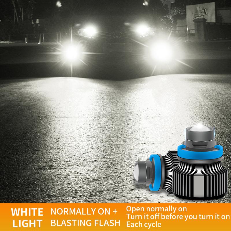 2 Stück LED Nebelscheinwerfer H11 H8 H9 9006 HB4 9005 HB3 H7 Autolampen Auto Front Nebellampe 12V 24V Tagfahrlicht mit Stroboskop
