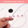 9 Pairs of Interchangeable Circular Knitting Needle Set for Knitting Sweater Sock, Aluminum Circular Knitting Needle Set