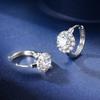 Genuine Sparkling Moissanite Earring Sliver Hoop Earring for Women Wedding Engagement Party Luxury Jewellery Total 1CT