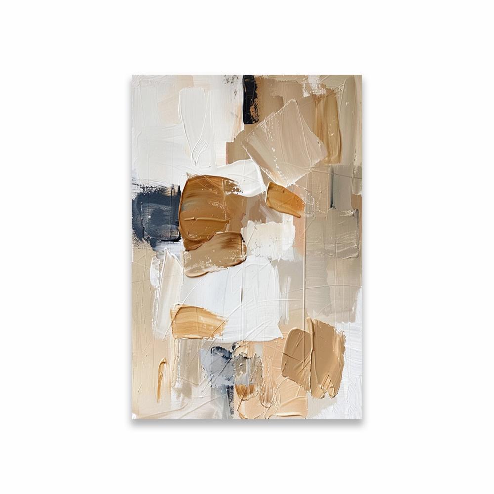 Beige Minimalist Canvas Painting Beige and White Textured Prints Abstract Painting Living Room Wall Art Beige Abstract Decor 21X30CMNo Framed