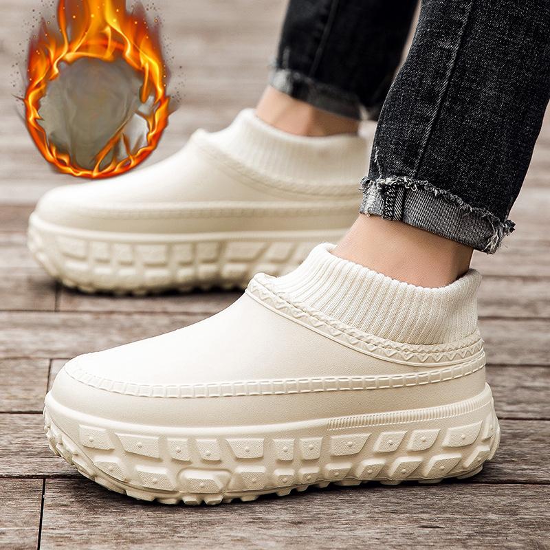 Pánské zimní zateplené sněhule Vodotěsné Podšívka z umělé kožešiny Krátké boty Umělý semiš Venkovní domácí domácí pantofle Boty pro muže Protiskluzové vycházkové mokasíny