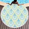 Telo da Spiaggia Rotondo Floreale Boho Microfibra Bohemia Assorbente Coperta da Spiaggia Geometrica Astratta Asciugamano da Piscina per Viaggio Picnic Bagno