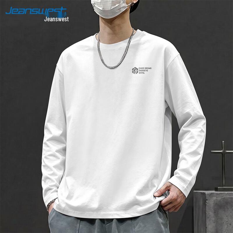 Jeanswest Men's Pure Cotton Long-Sleeve T-Shirt