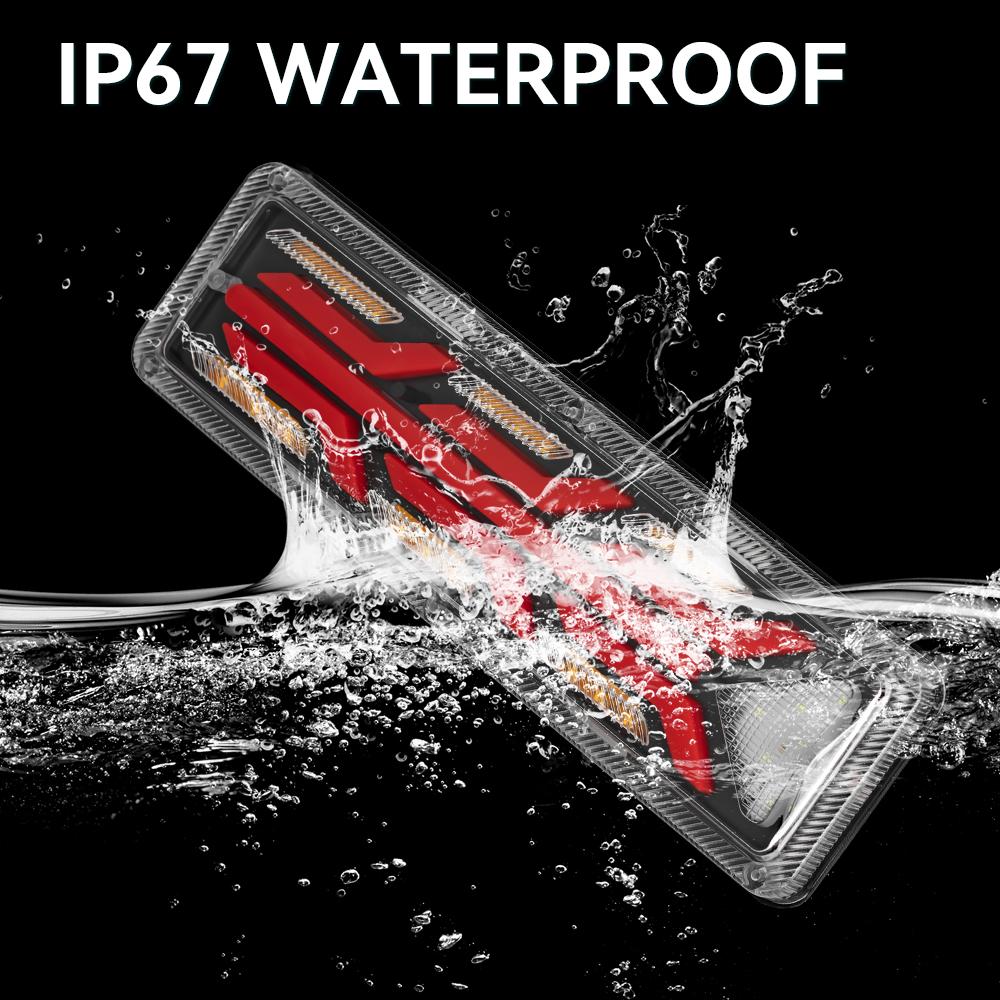 Reverse Signal Lamp LED Rear Brake Light Fishbone Shape Fit for 12V-24V Lorries, Trucks, Trailers ABS Car Truck Tail Light