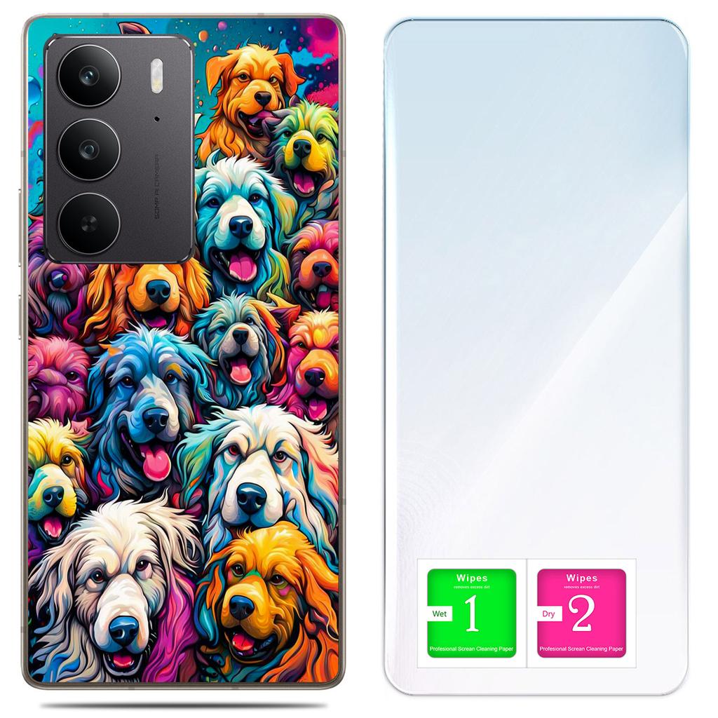Etui Do Realme C75 / 14X 5G Obudowa Foto Case Plecki Psy + Szkło 9H