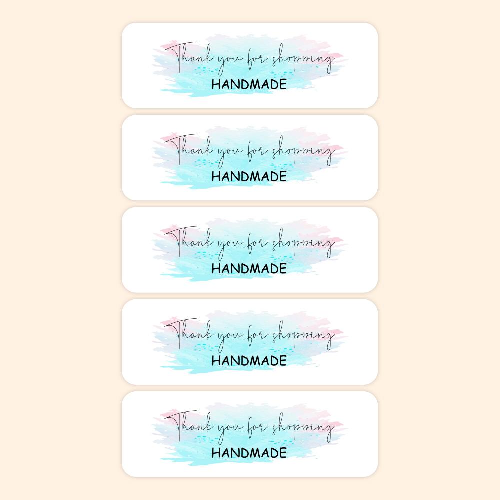 120pcs Thank You for Your Order Stickers 7.5*2.5cm Rectangular Adhesive Seal Labels for Small Business, Handmade Goods, Bakeries