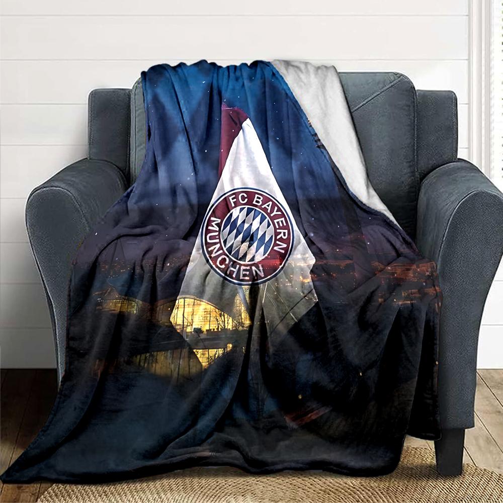 Coperte con stemma del Bayern Monaco in flanella stampata, traspiranti, calde, da divano, per casa, ufficio, copriletti 0708a118