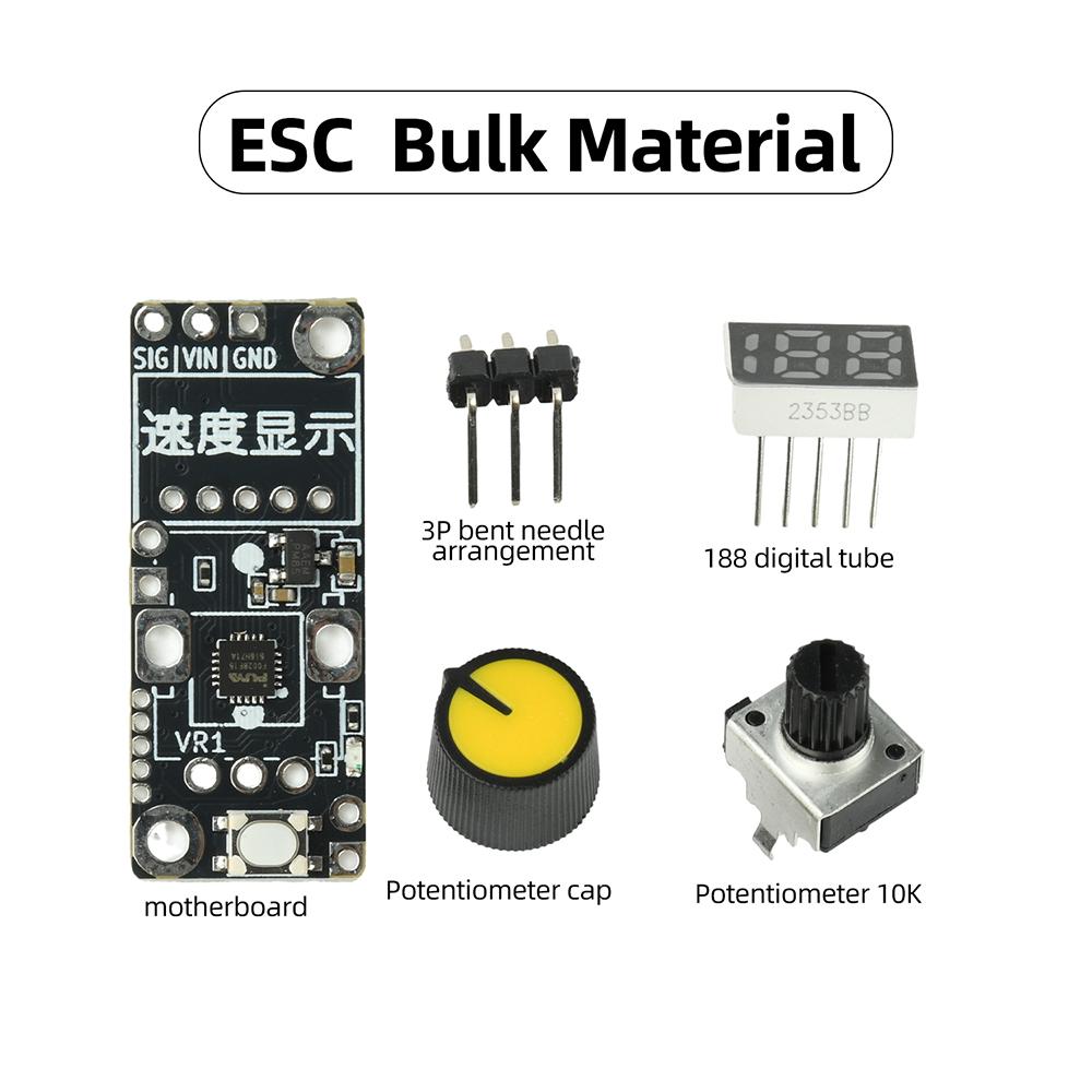 DC 3-24V Electronic Speed Controller with Start Switch for Servo Motor and 4-Wire Fan Speed Display Precision Control